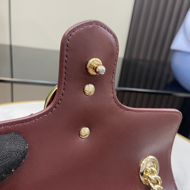 gucci專櫃新款原廠皮手袋斜挎包 古馳GG Marmont系列絎縫迷你手袋 jcp2344